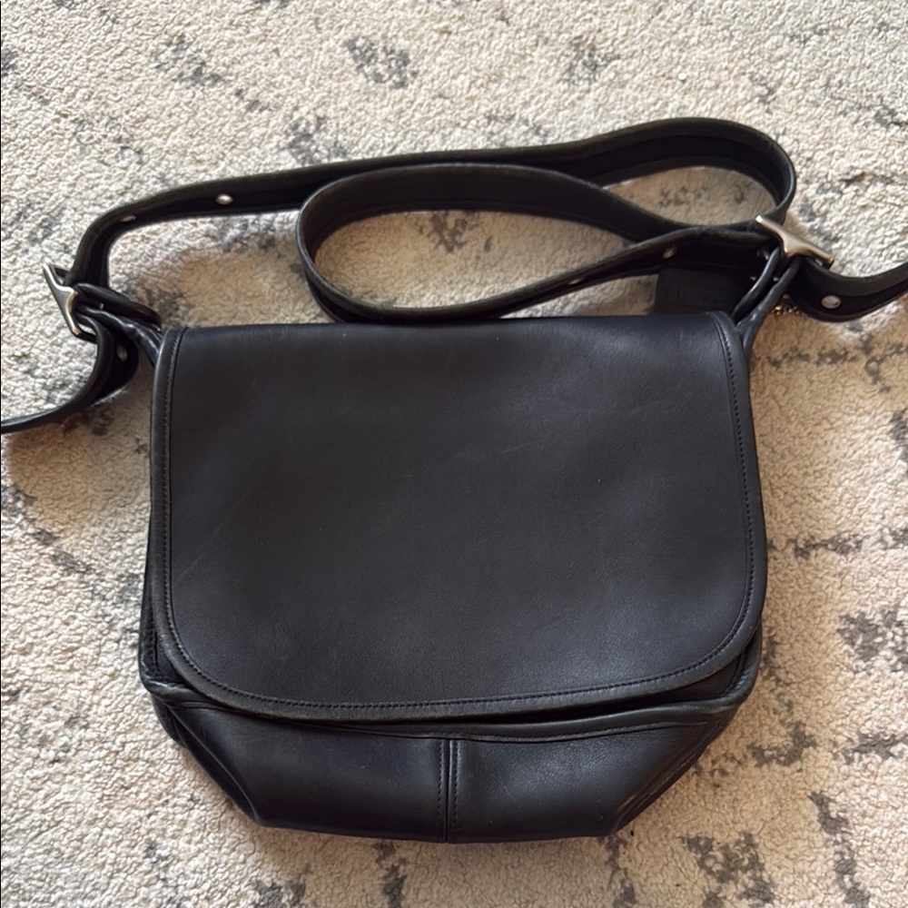 Vintage Coach Black Leather Men's Bag